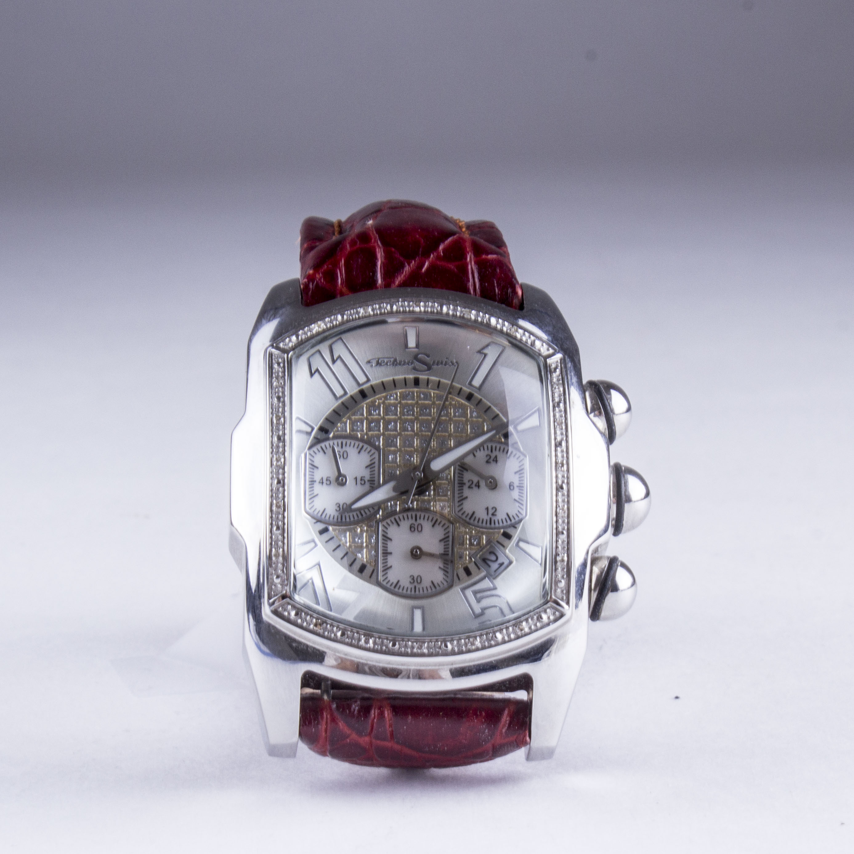 Mens Techno Swiss Diamond Chronograph Watch