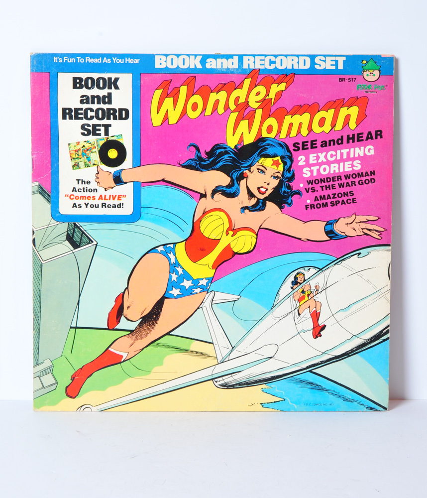 Vintage Wonder Woman Book and Vinyl Record Set
