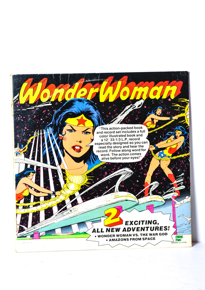 Vintage Wonder Woman Book and Vinyl Record Set