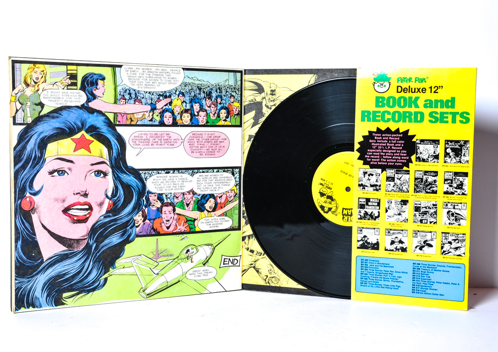 Vintage Wonder Woman Book and Vinyl Record Set