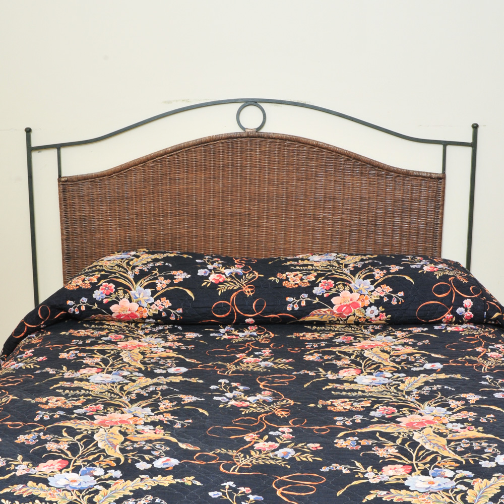 Pier 1 Wicker and Wrought Iron Queen Size Bed