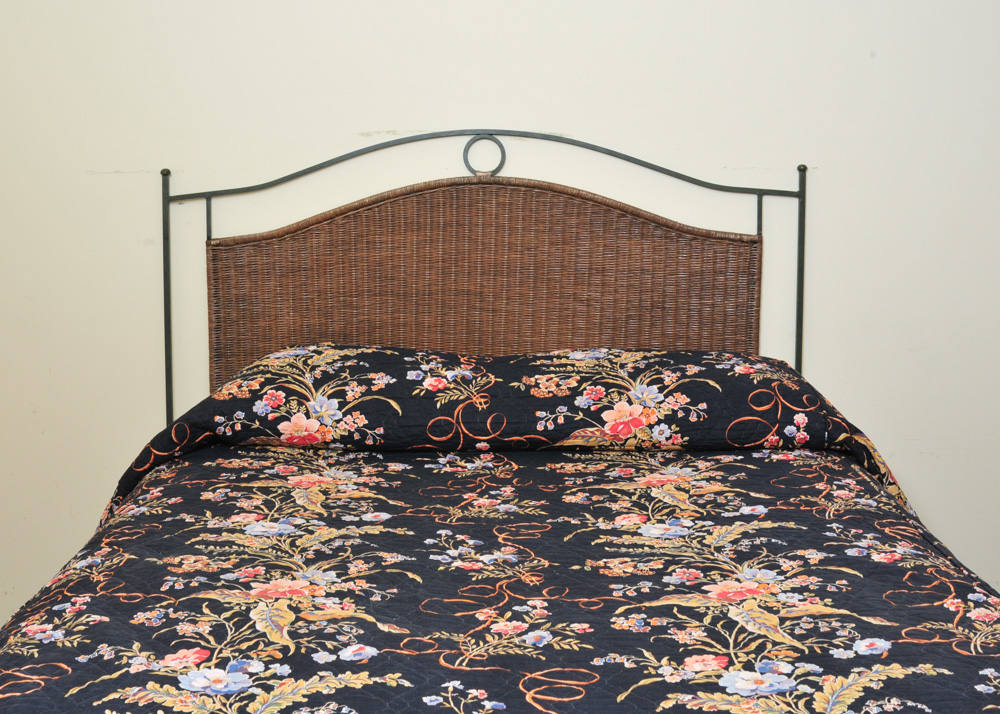 Pier 1 Wicker and Wrought Iron Queen Size Bed