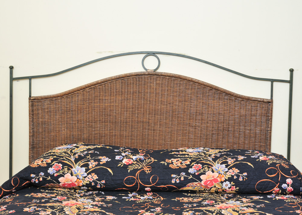 Pier 1 Wicker and Wrought Iron Queen Size Bed