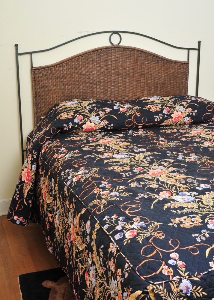 Pier 1 Wicker and Wrought Iron Queen Size Bed