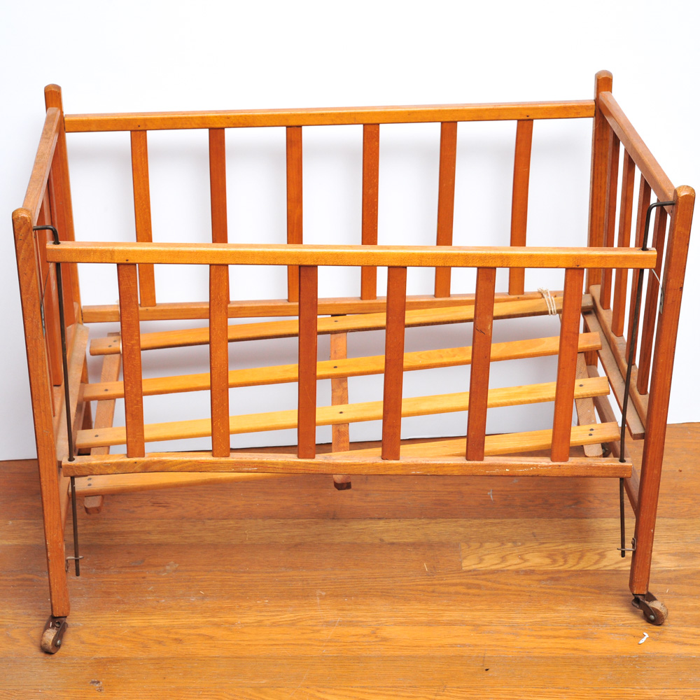 Vintage Decorative Wooden Doll Crib