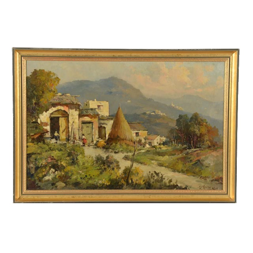 Ugo Maresca Oil Painting of Eastern European Landscape