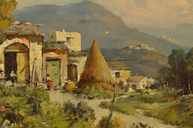 Ugo Maresca Oil Painting of Eastern European Landscape