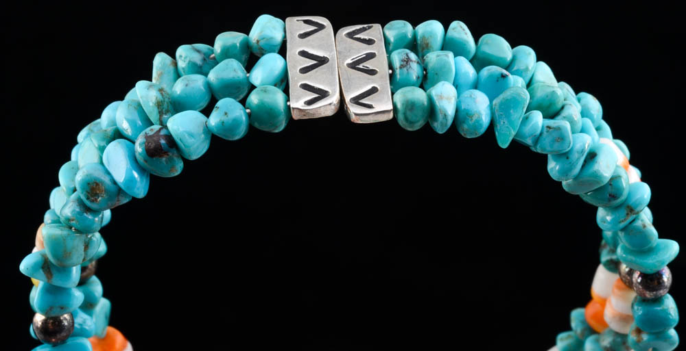 Southwestern Sterling, Turquoise and Shell Cuff Bracelet by Relios Jewelry