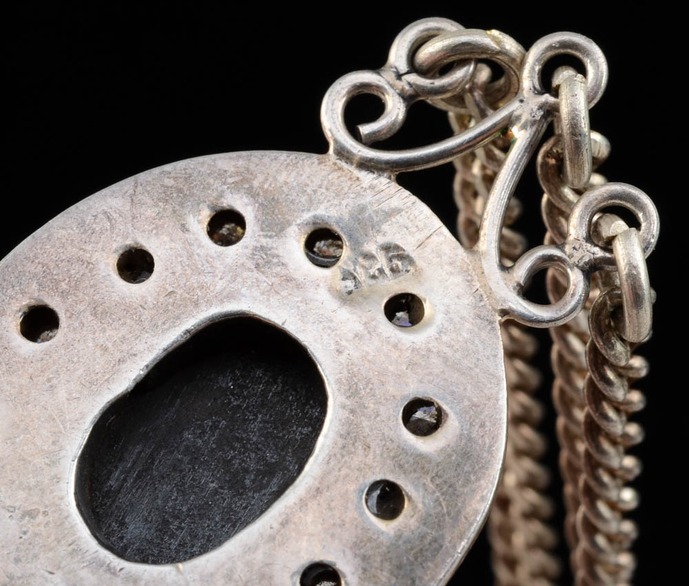 Sterling, CZ Crystal and Synthetic Hematite Ankle Bracelet