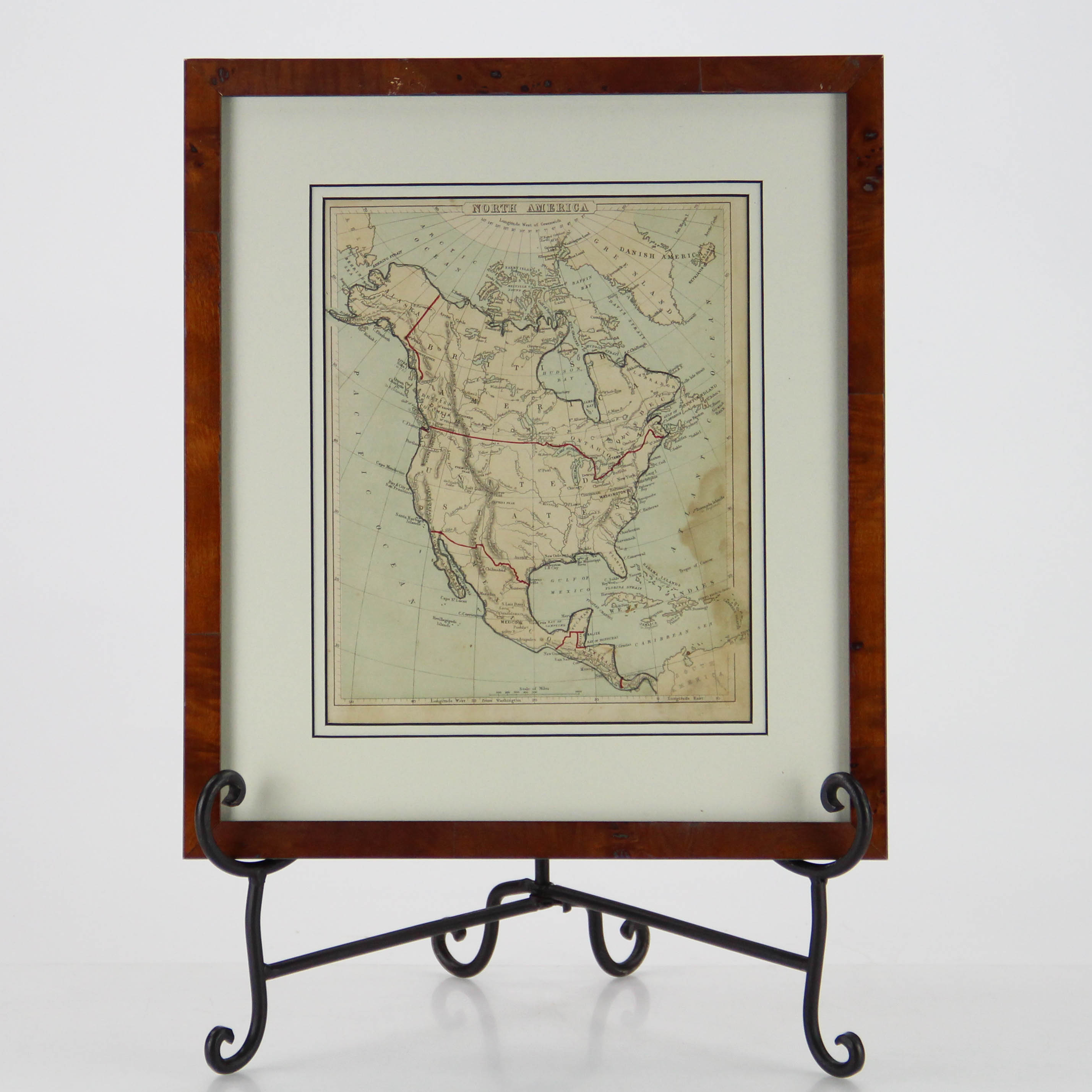 Original Framed 1880 Map of North America
