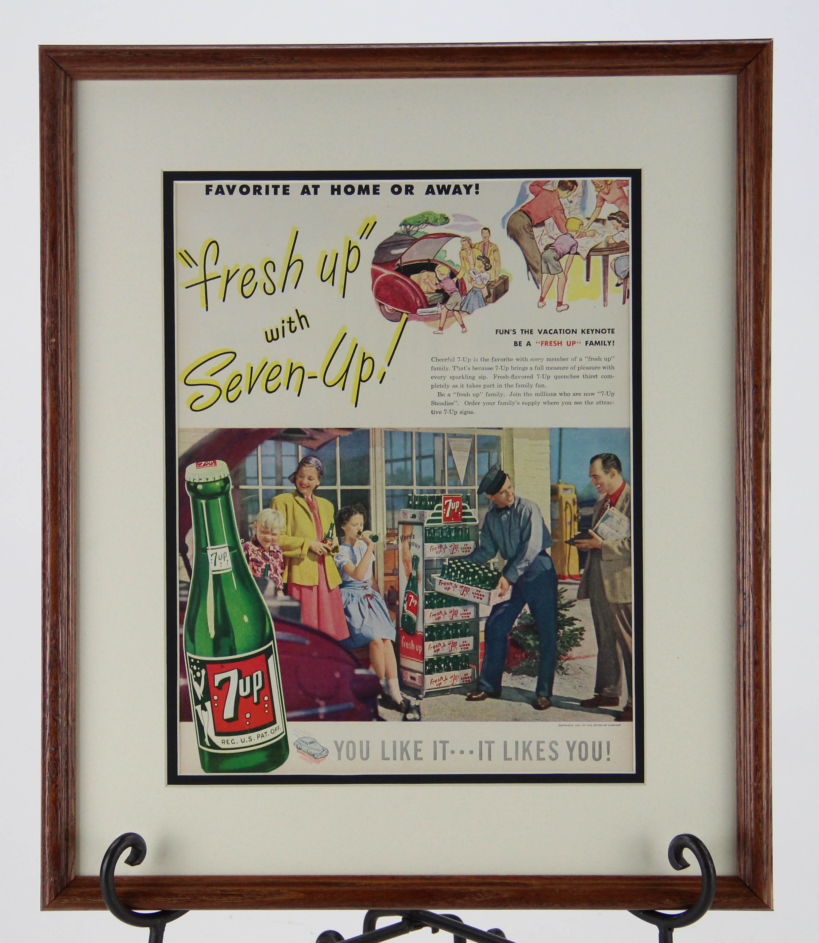 Original 1947 Magazine Advertisement for 7Up