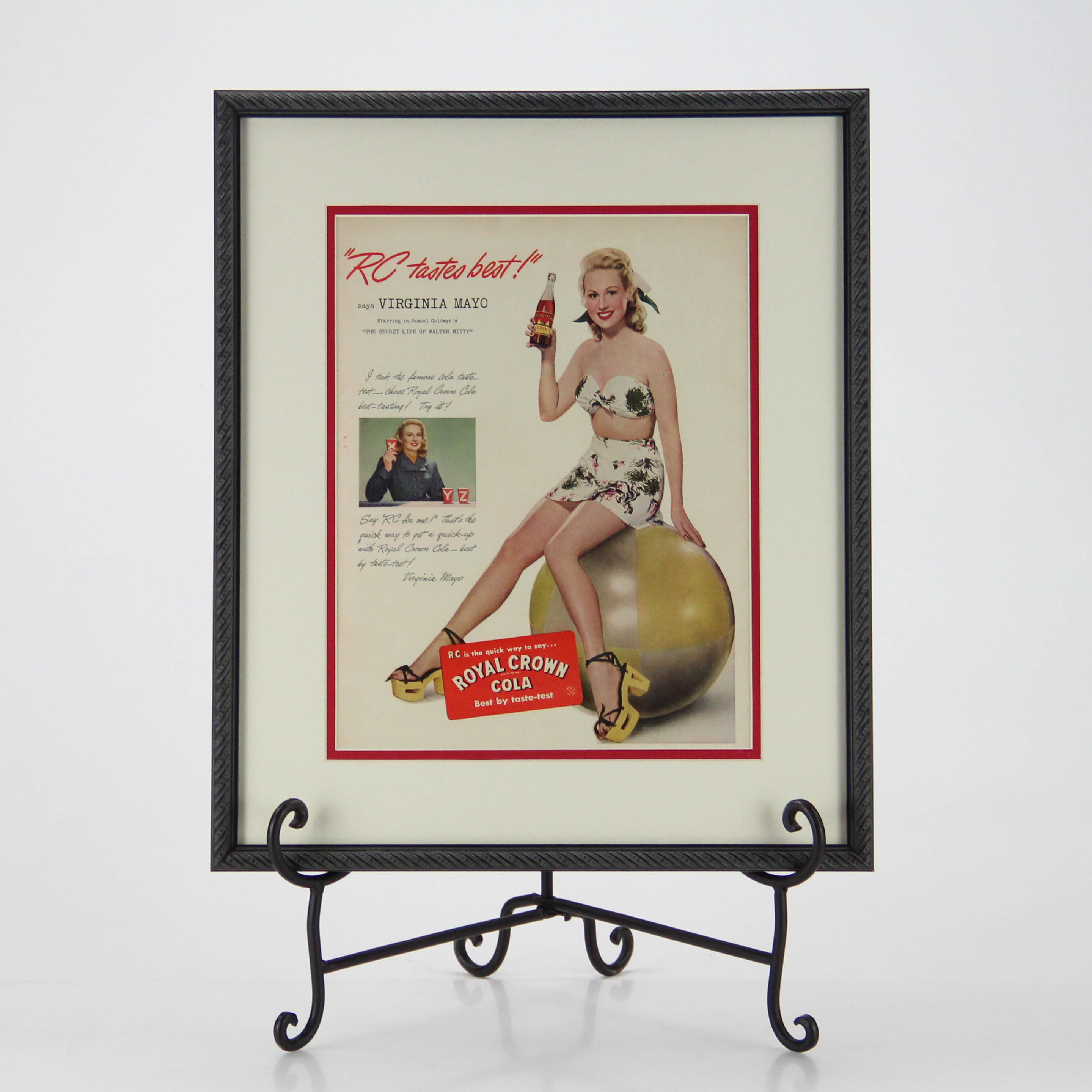 Original 1945 Advertisement for Royal Crown Cola with Virginia Mayo
