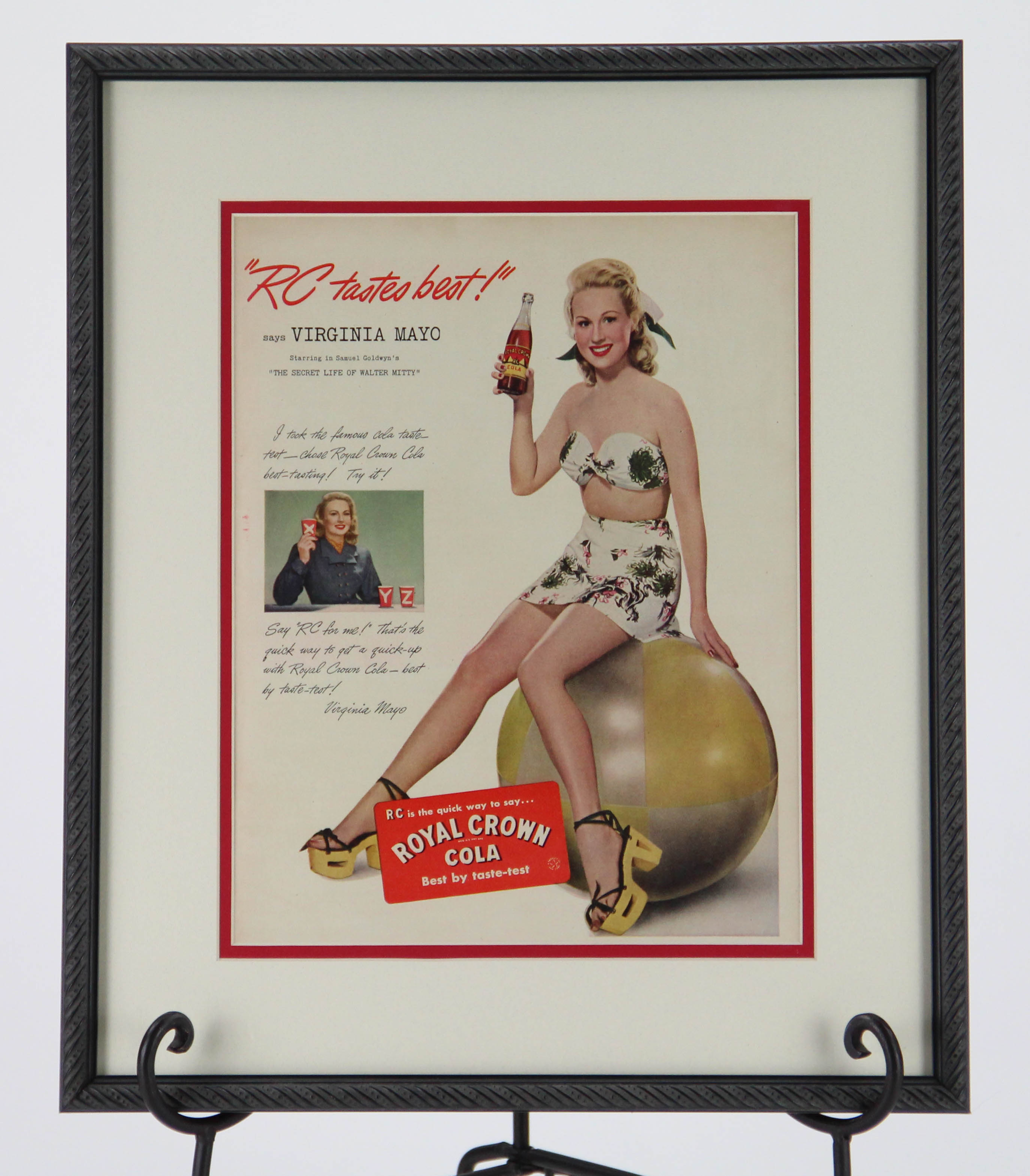 Original 1945 Advertisement for Royal Crown Cola with Virginia Mayo