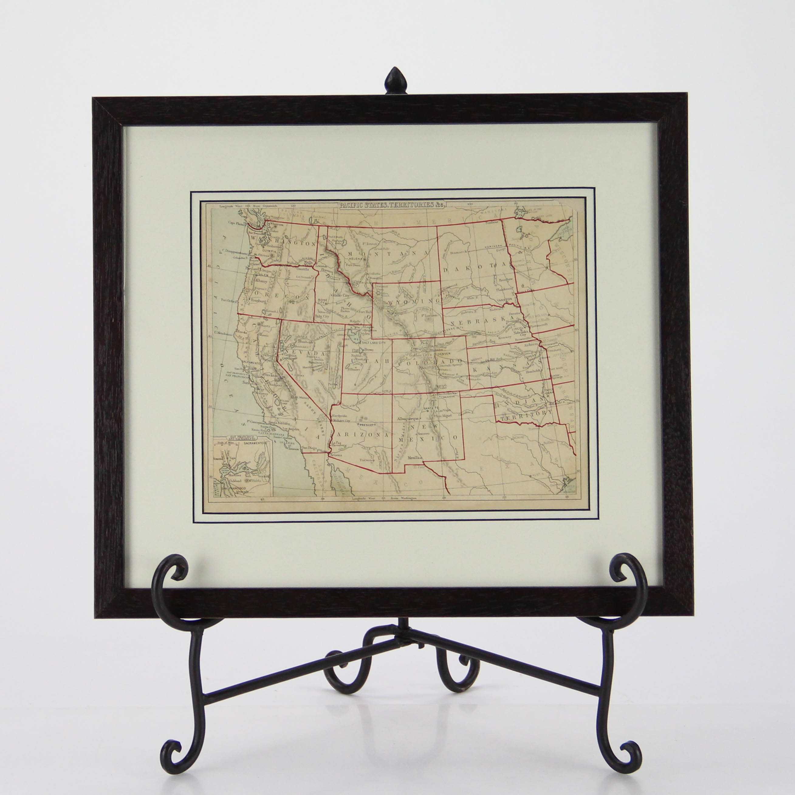 Original 1880 Map of Pacific States