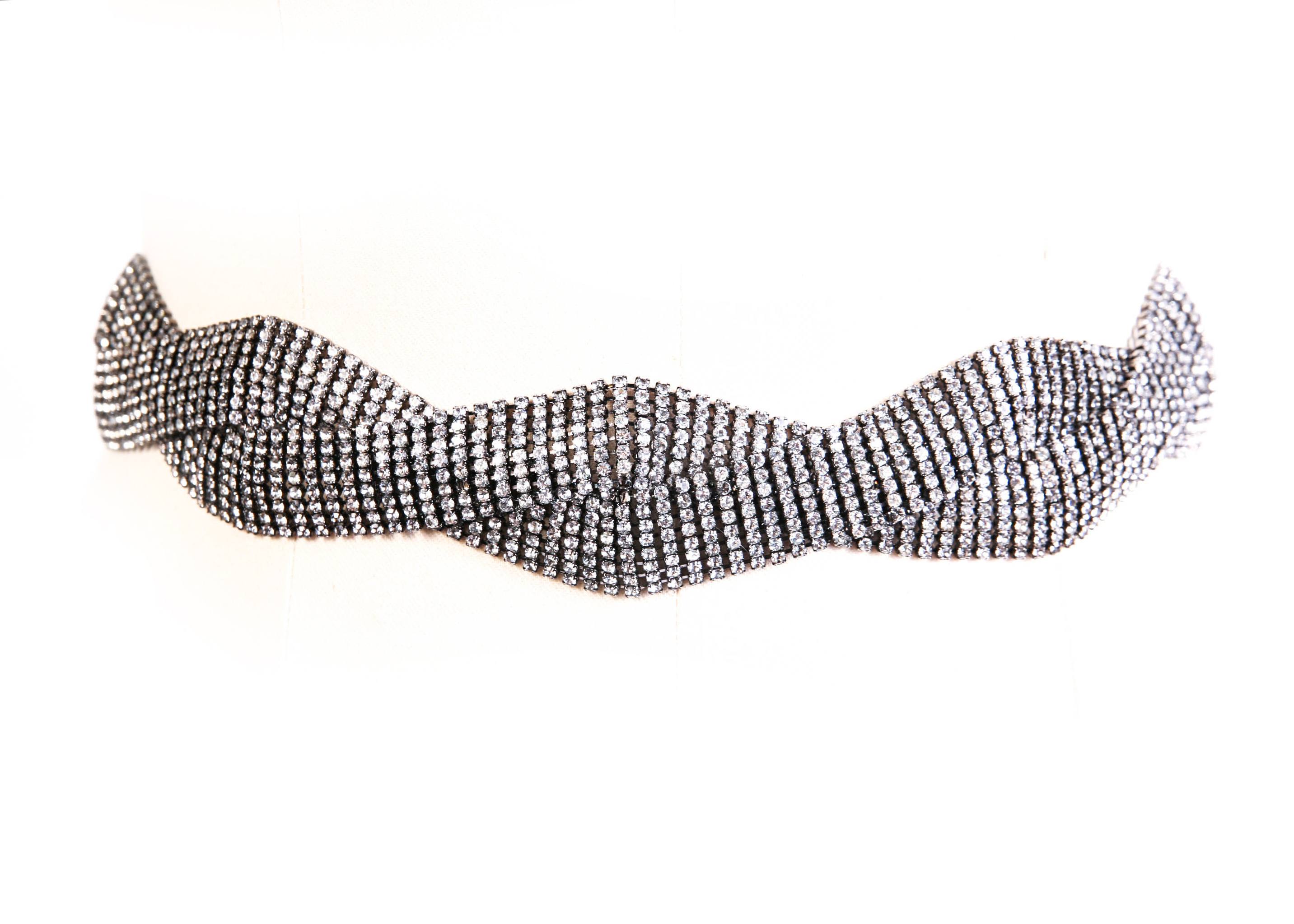 Barney's Black Woven Jeweled Belt