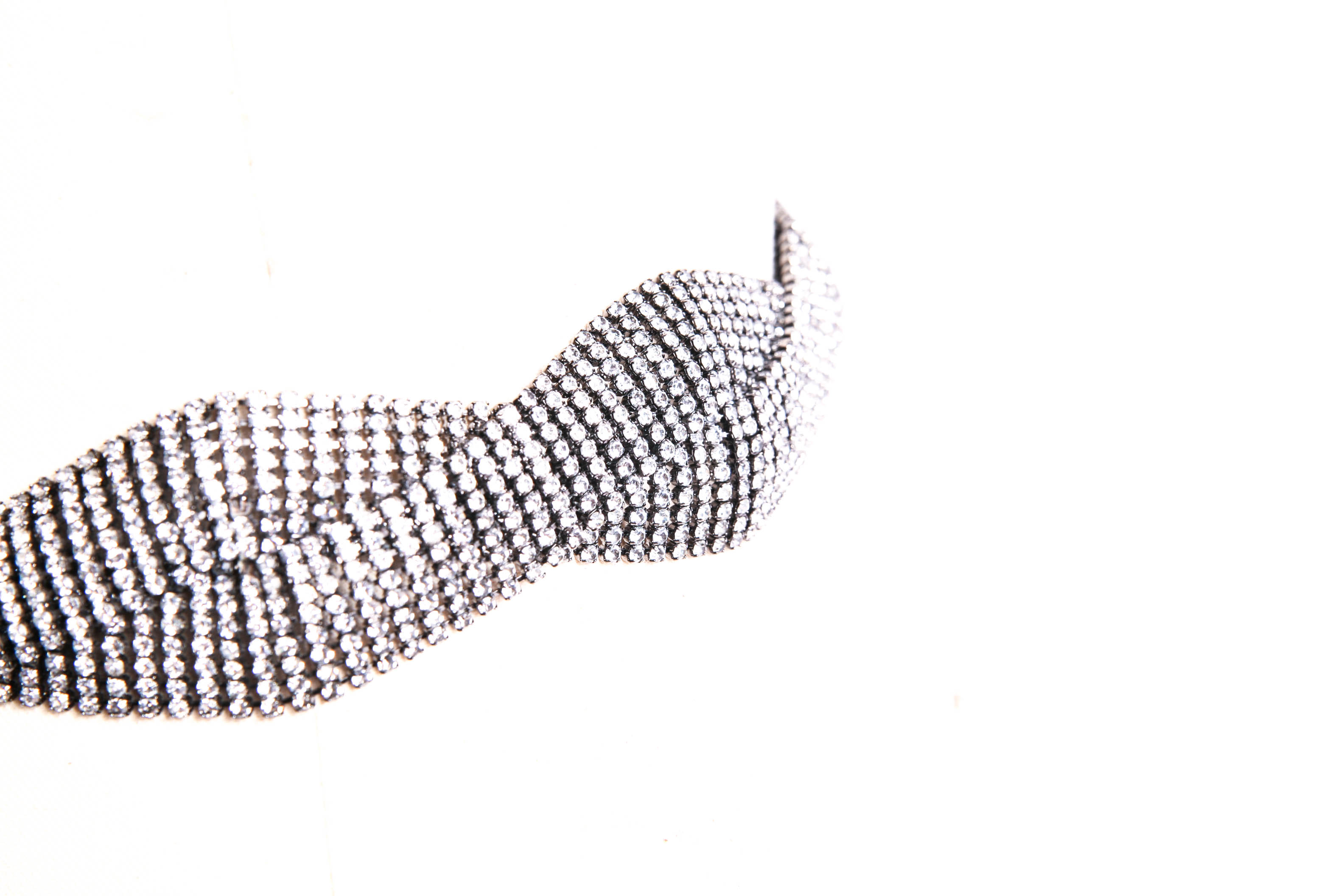 Barney's Black Woven Jeweled Belt