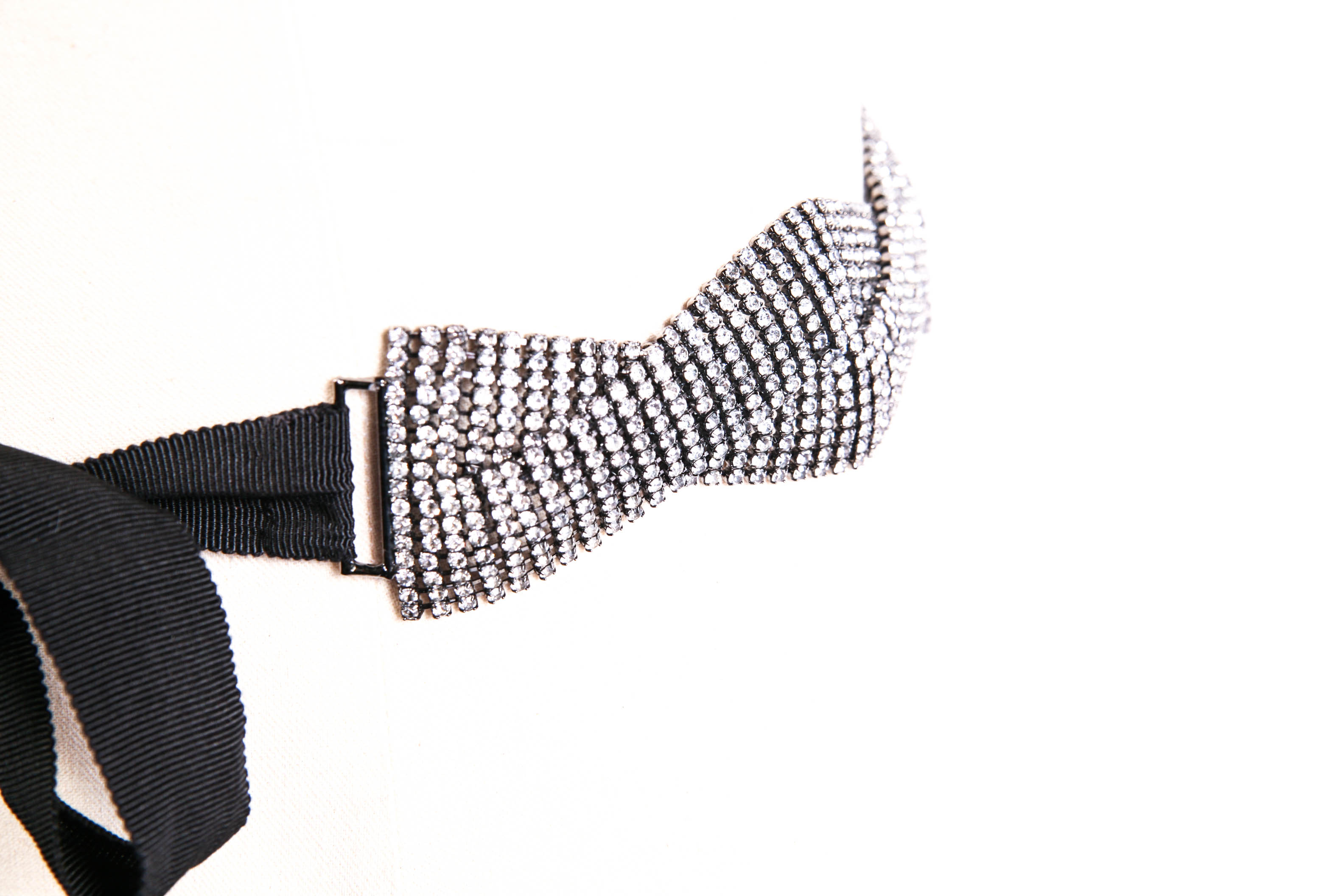 Barney's Black Woven Jeweled Belt