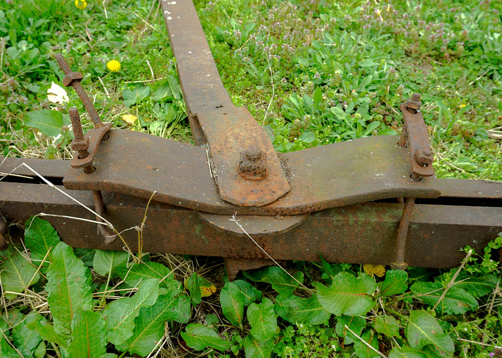 Antique Cart Frame on Spoked Wheels