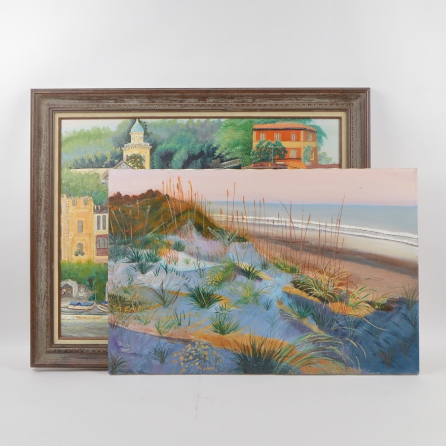 Duo of Original Signed Oil Paintings by M. Morrow