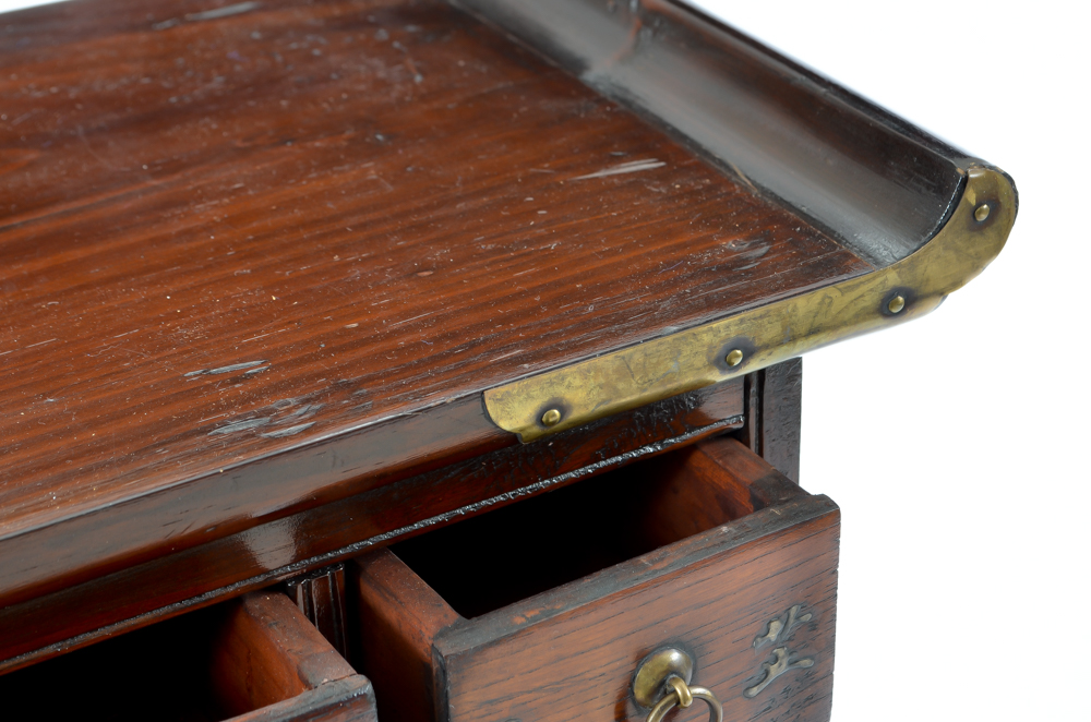 Korean Stained Pine and Elm Apothecary Chest