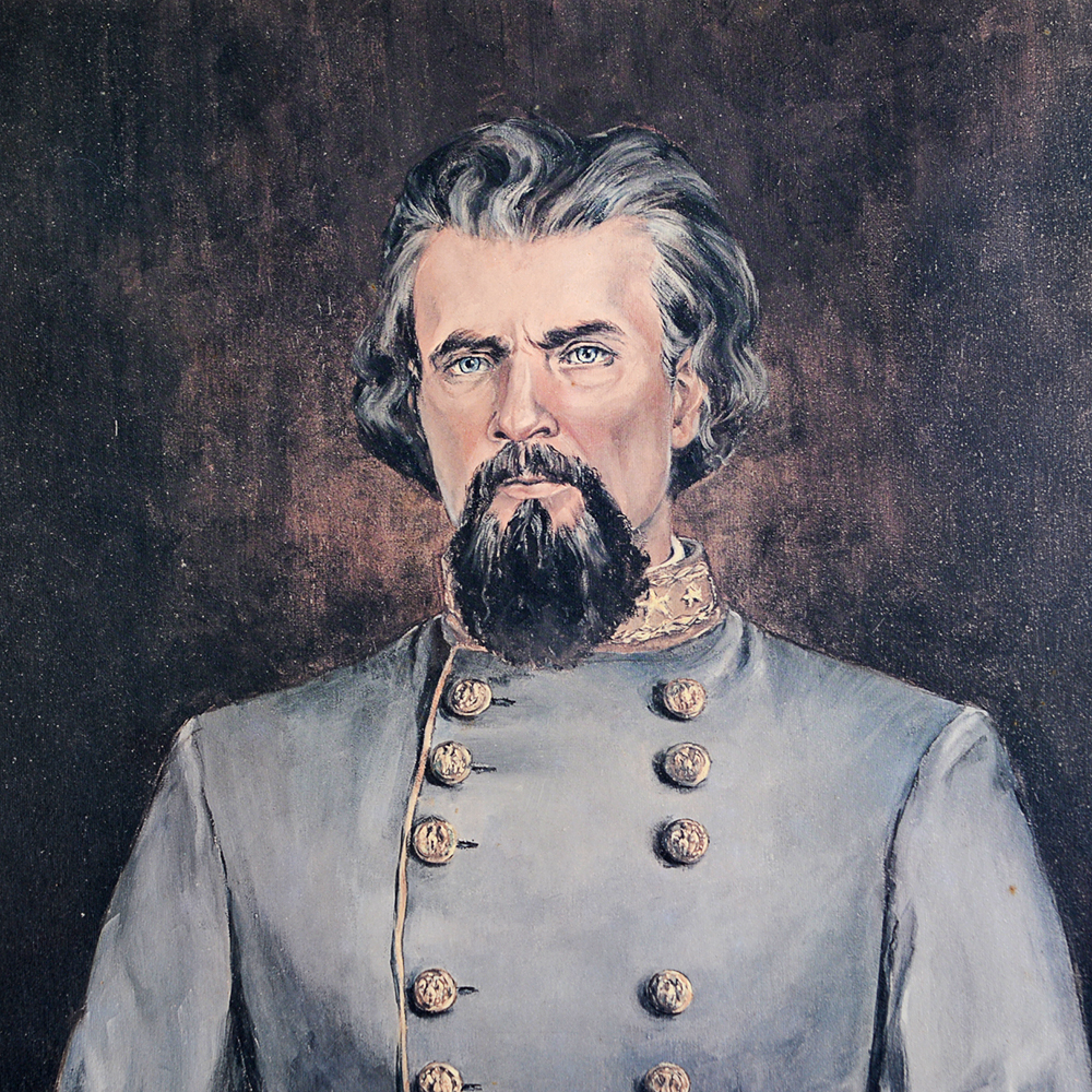 JM Garner Signed Offset Portrait of Nathan Bedford Forrest