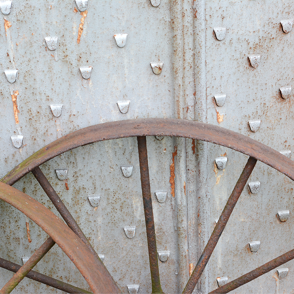 Antique Iron Cart Wheel Pair