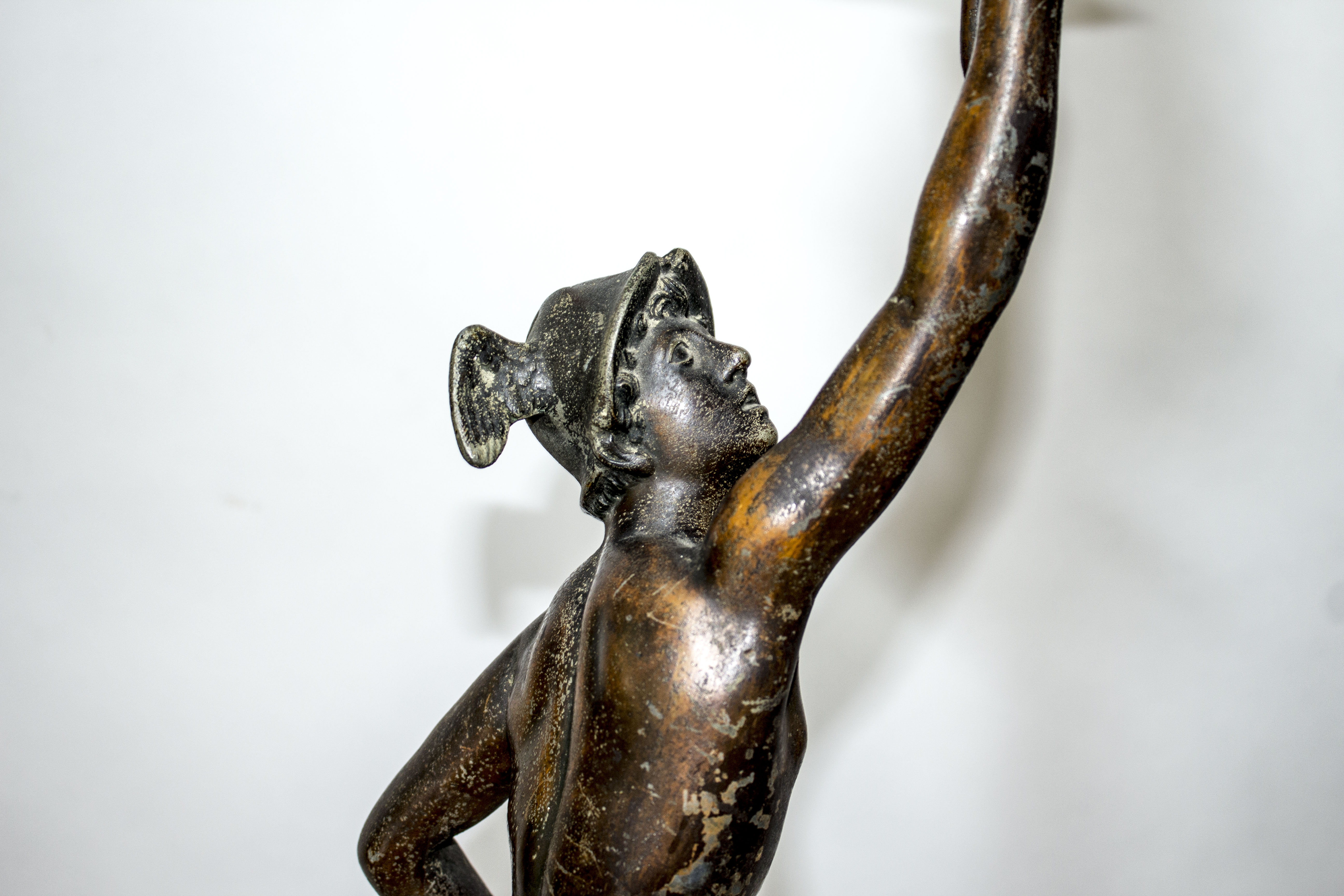 Vintage Newel Post Lamp Mercury Carrying Flame