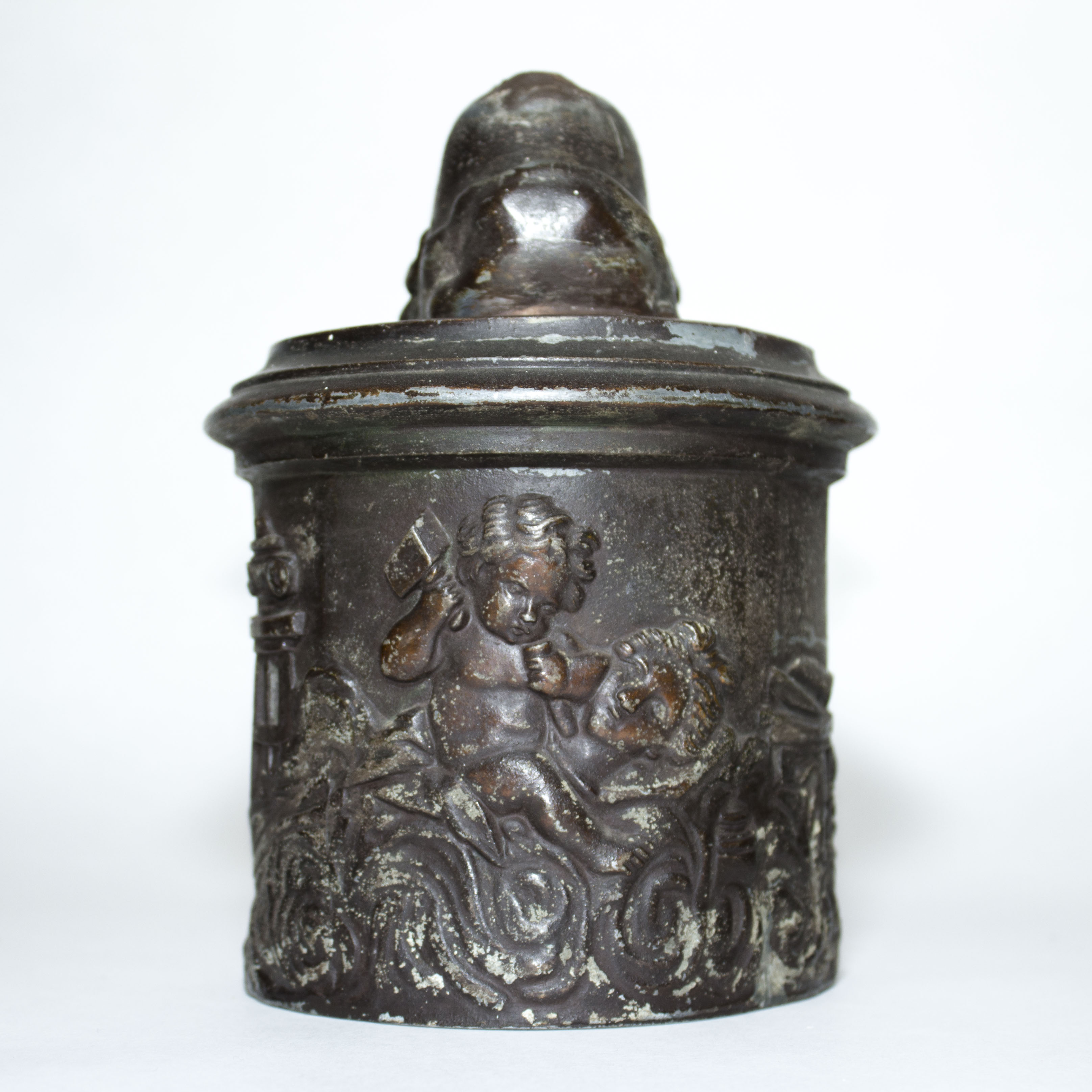 Vintage Newel Post Lamp Mercury Carrying Flame