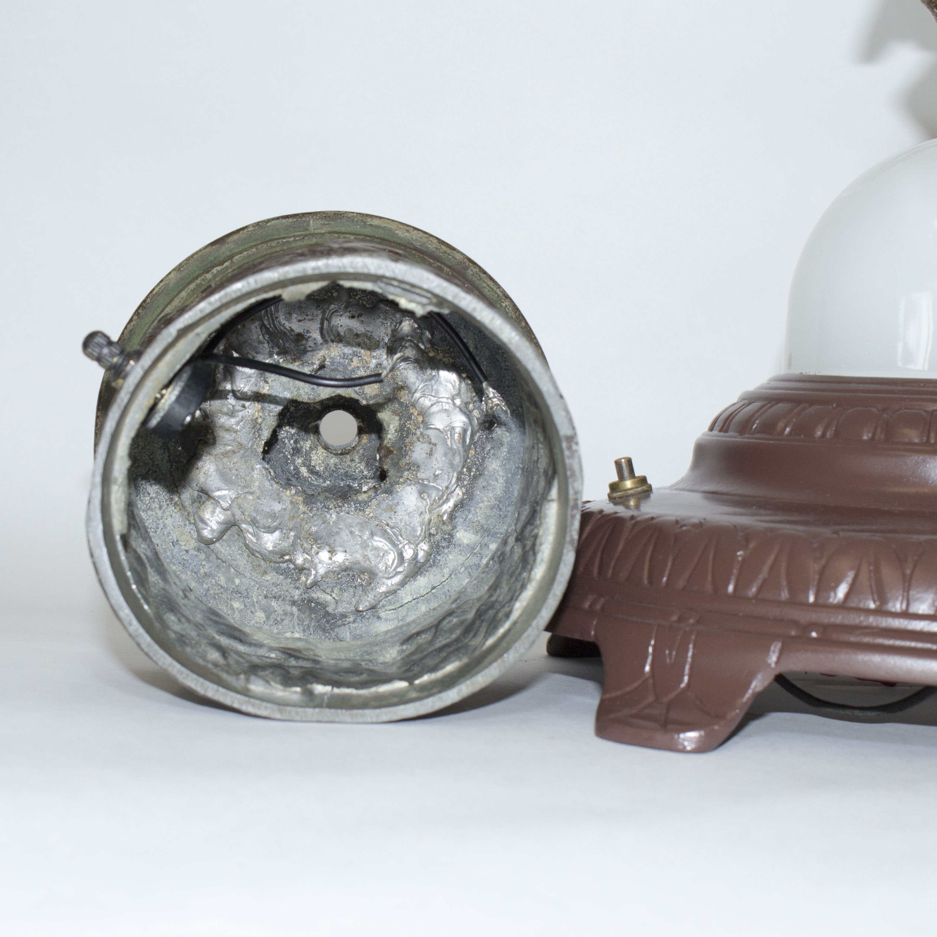 Vintage Newel Post Lamp Mercury Carrying Flame