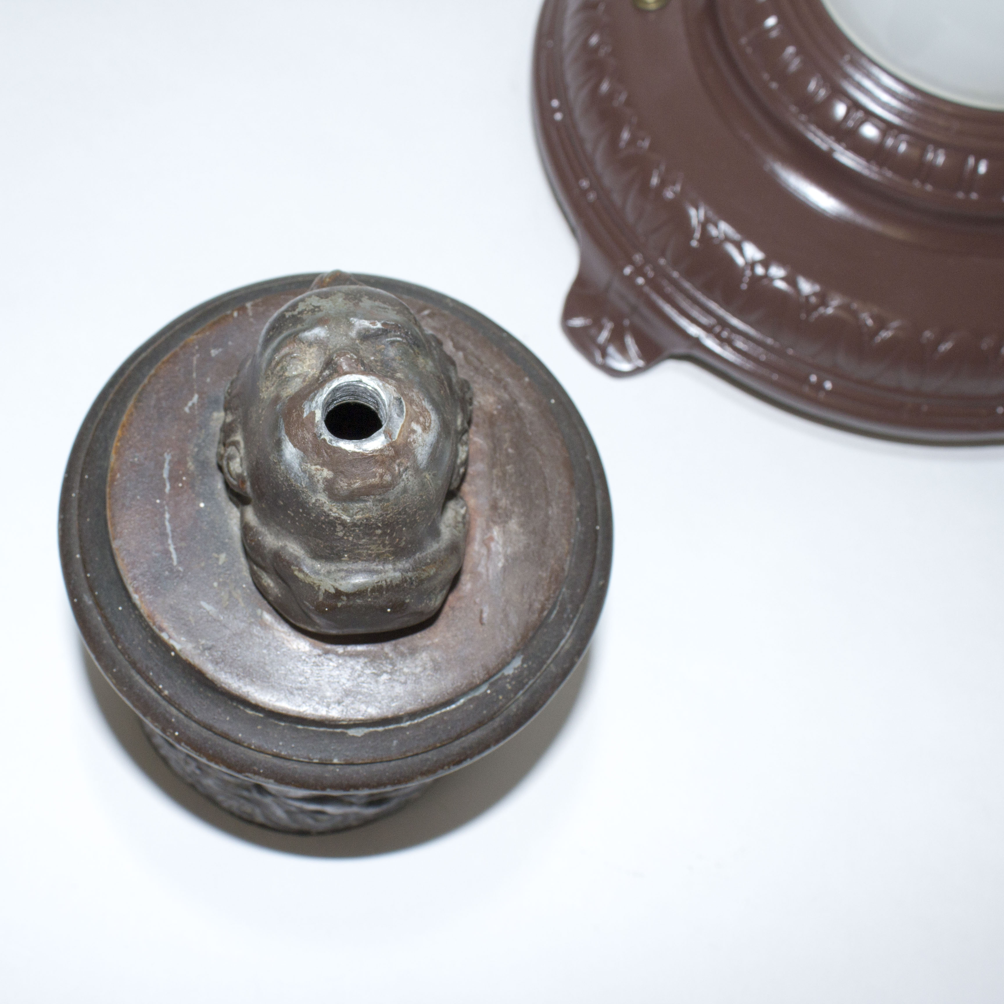 Vintage Newel Post Lamp Mercury Carrying Flame