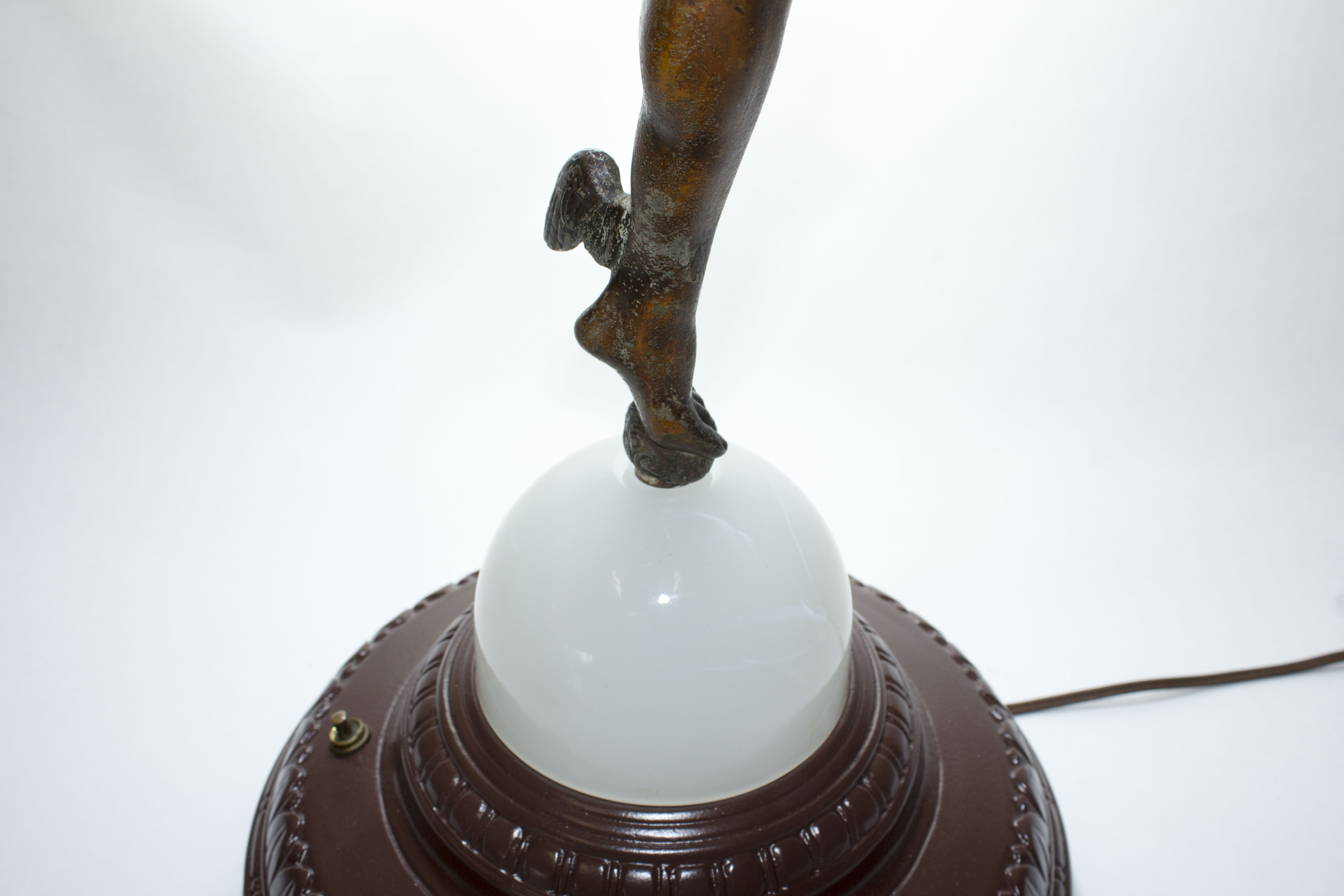 Vintage Newel Post Lamp Mercury Carrying Flame