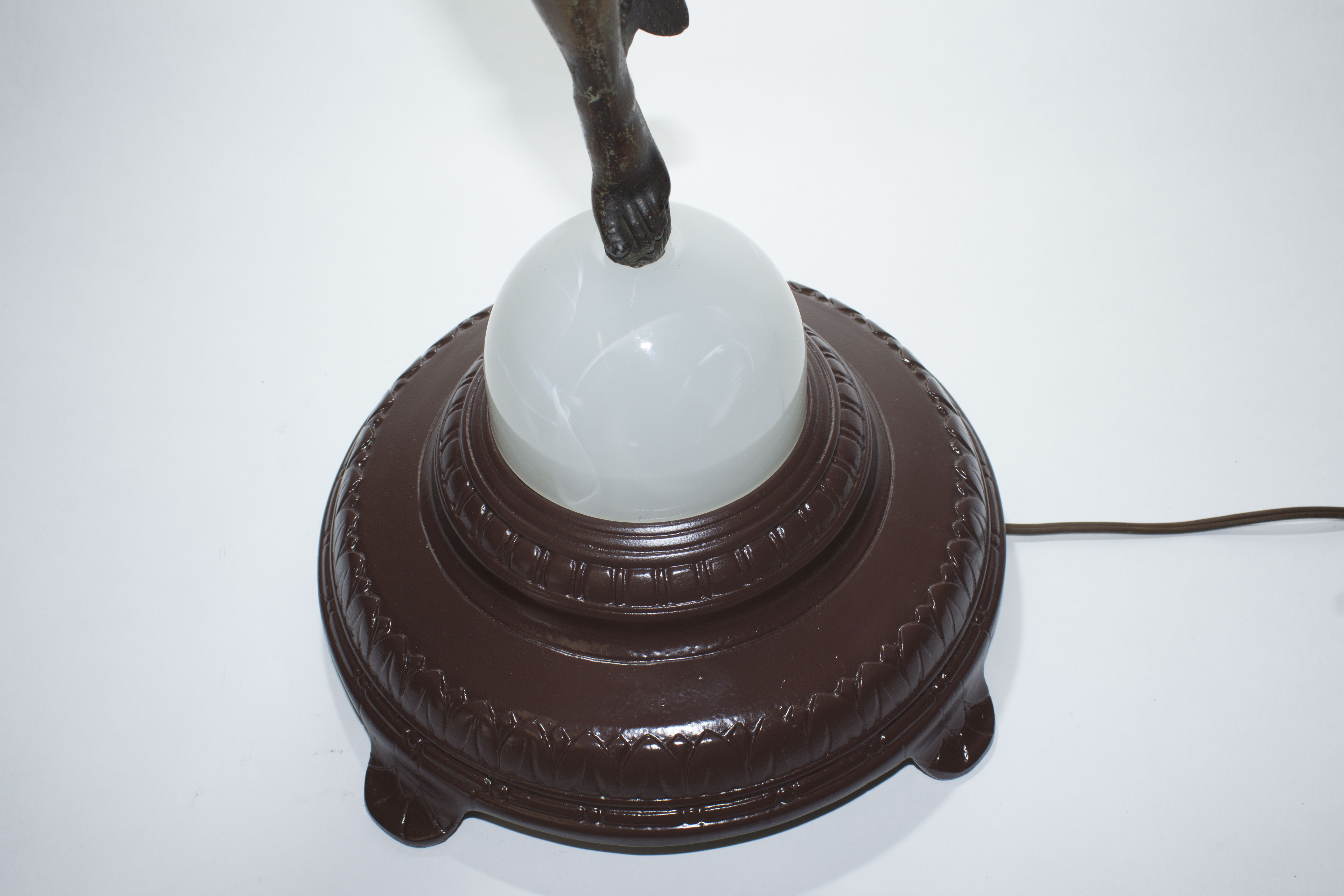 Vintage Newel Post Lamp Mercury Carrying Flame