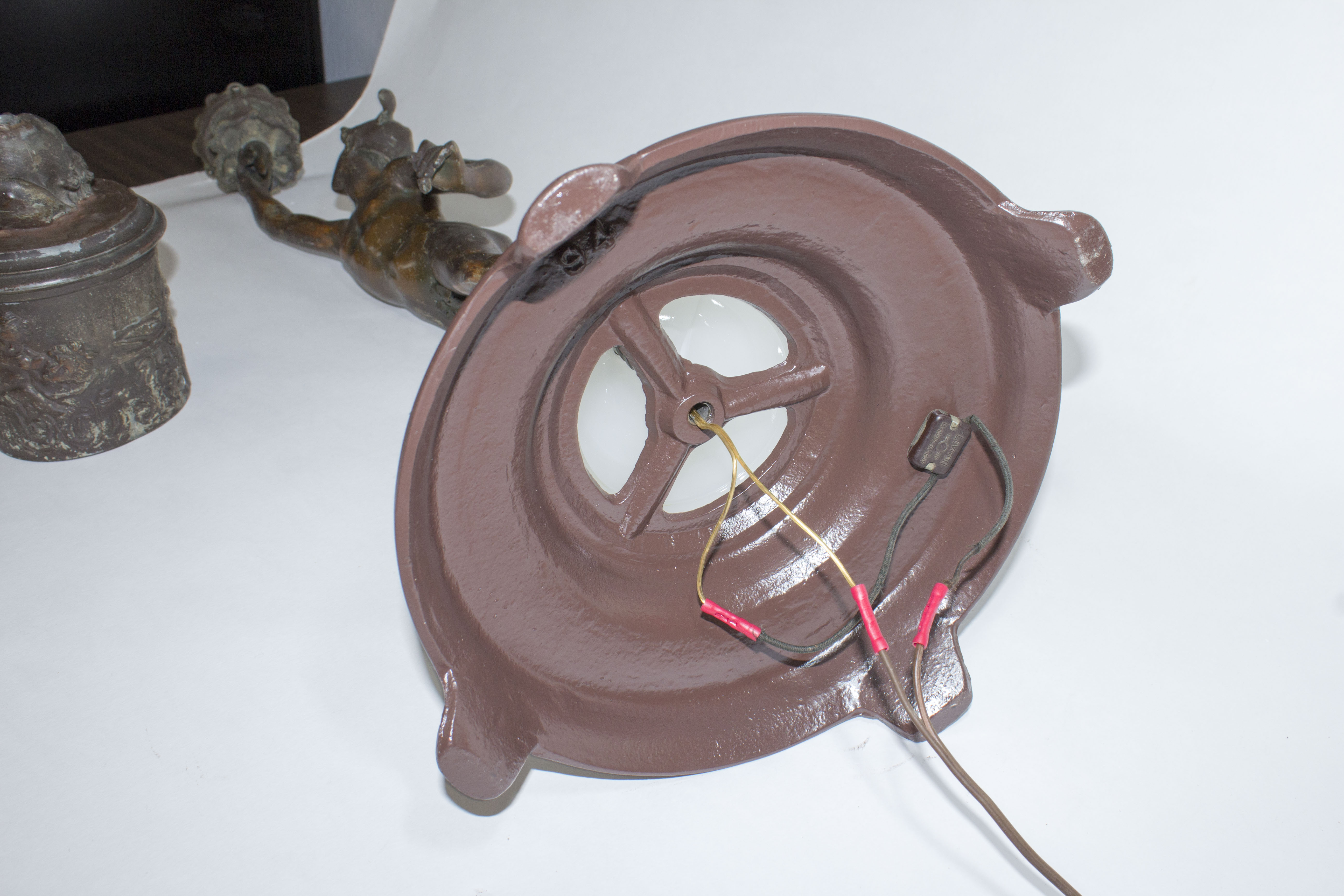 Vintage Newel Post Lamp Mercury Carrying Flame