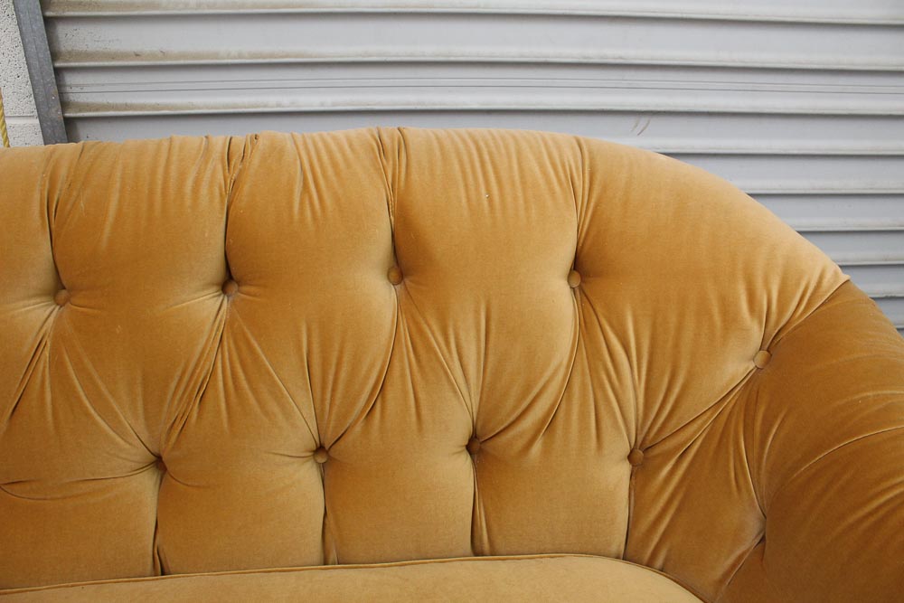 Gold Velvet Sofa by Charles Stewart Company