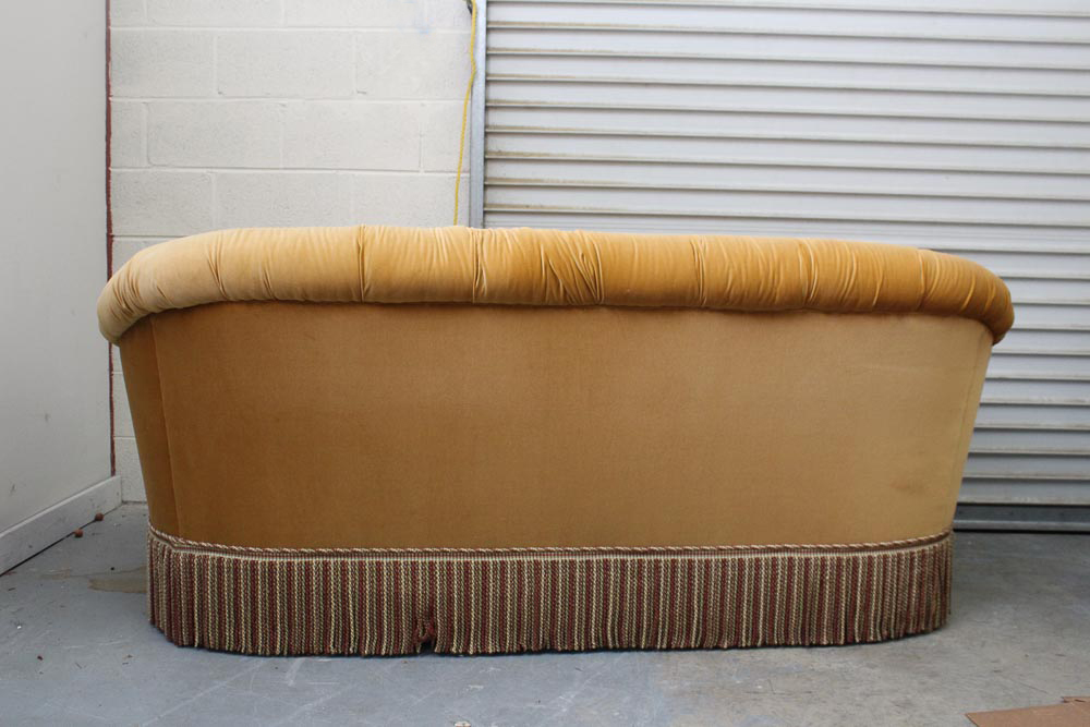 Gold Velvet Sofa by Charles Stewart Company