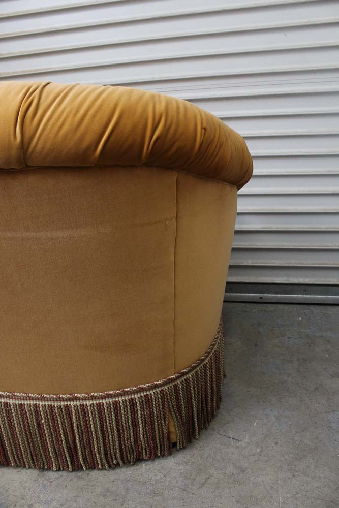 Gold Velvet Sofa by Charles Stewart Company