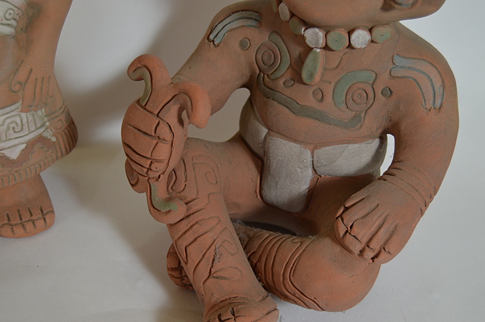 Mexican Aztec Style Pottery Figurines