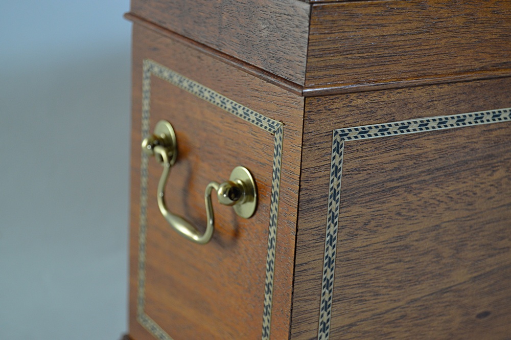 Bartley Collection Mahogany Liquor Cask with Pair of Decanters