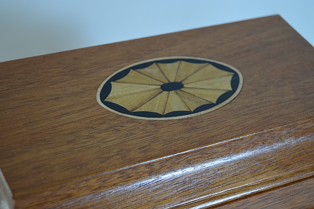 Bartley Collection Mahogany Liquor Cask with Pair of Decanters