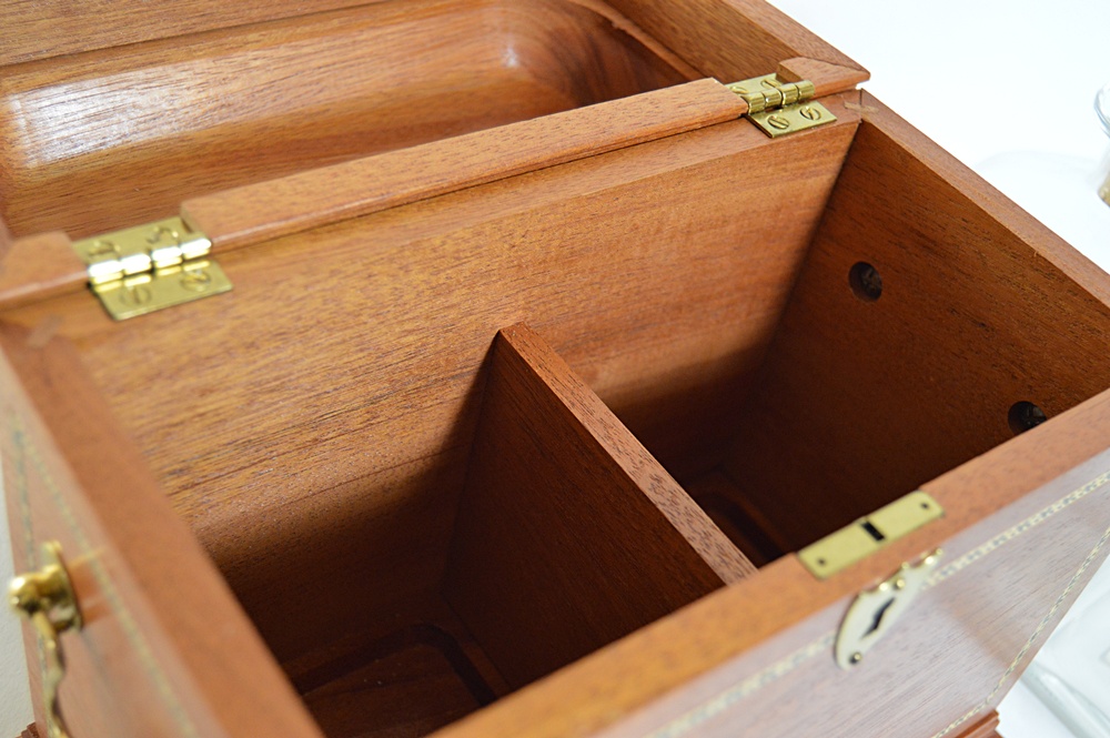 Bartley Collection Mahogany Liquor Cask with Pair of Decanters