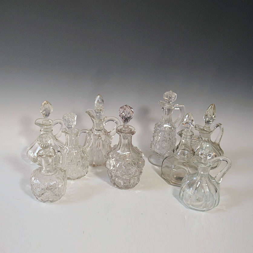 Vintage Pressed Glass and EAPG Cruet Collection