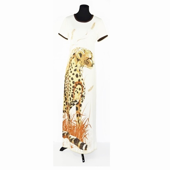 Vintage 1970's Afred Shaheen Long Cheetah Dress