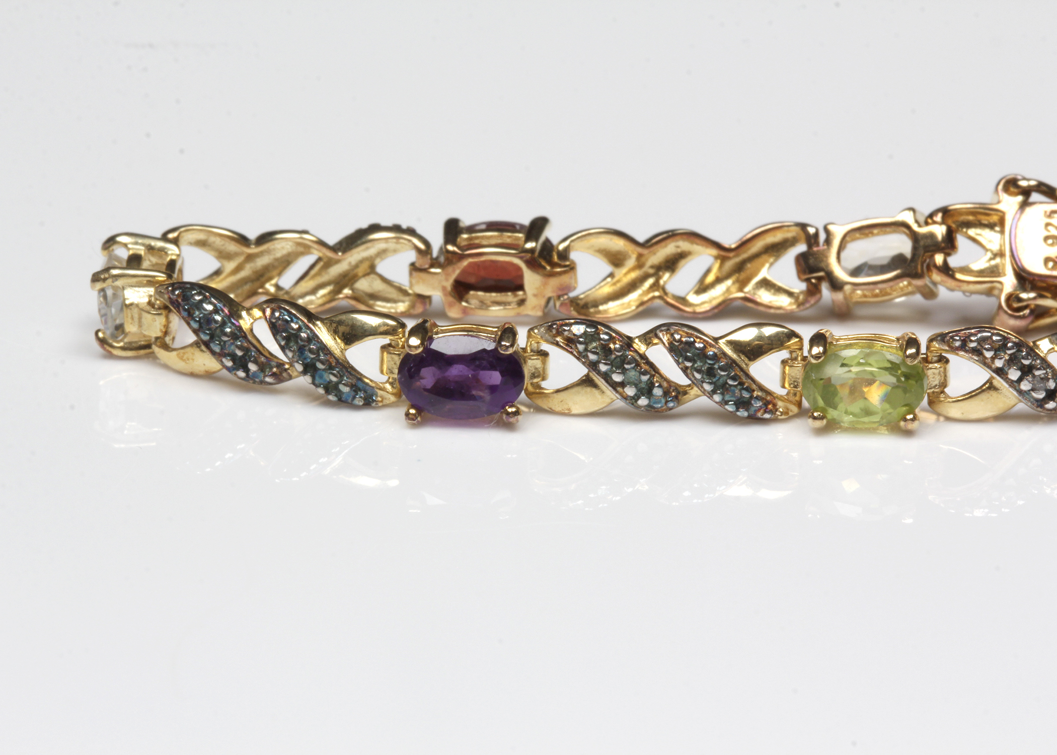 Gold Plated Sterling Silver Gemstone Bracelet