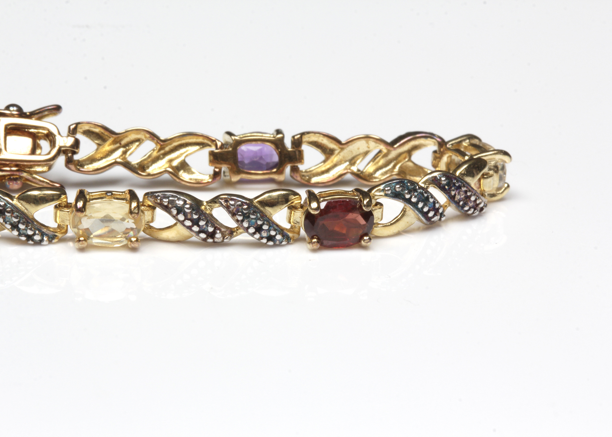 Gold Plated Sterling Silver Gemstone Bracelet