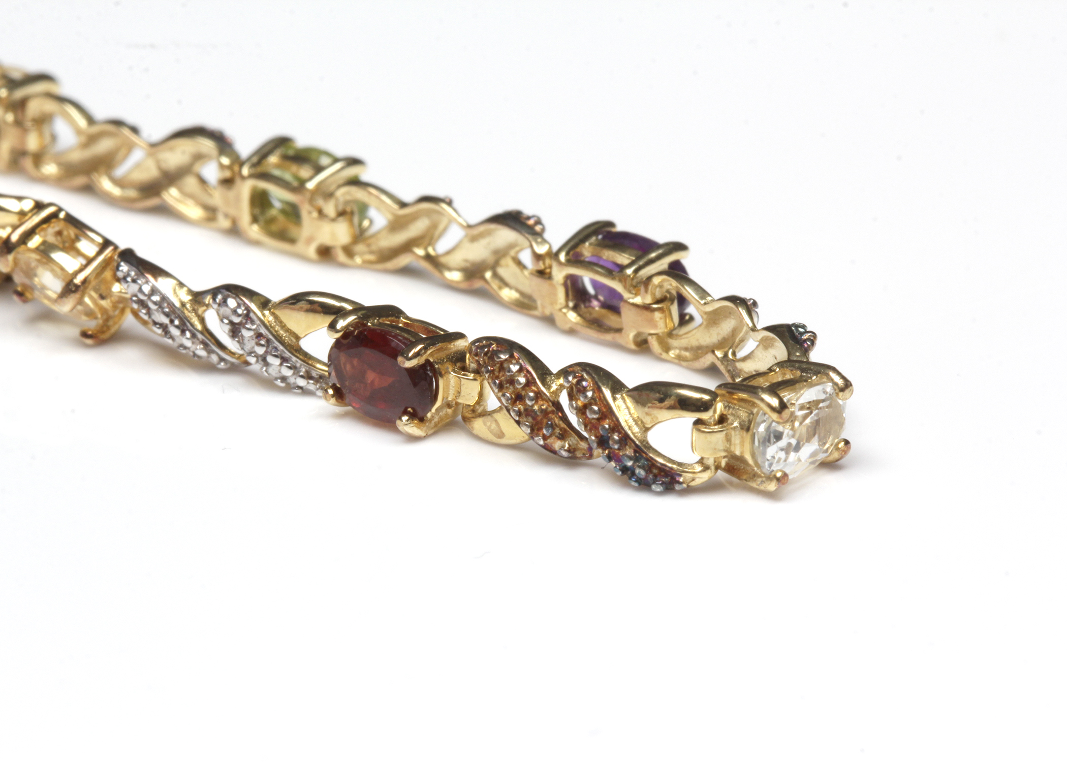 Gold Plated Sterling Silver Gemstone Bracelet