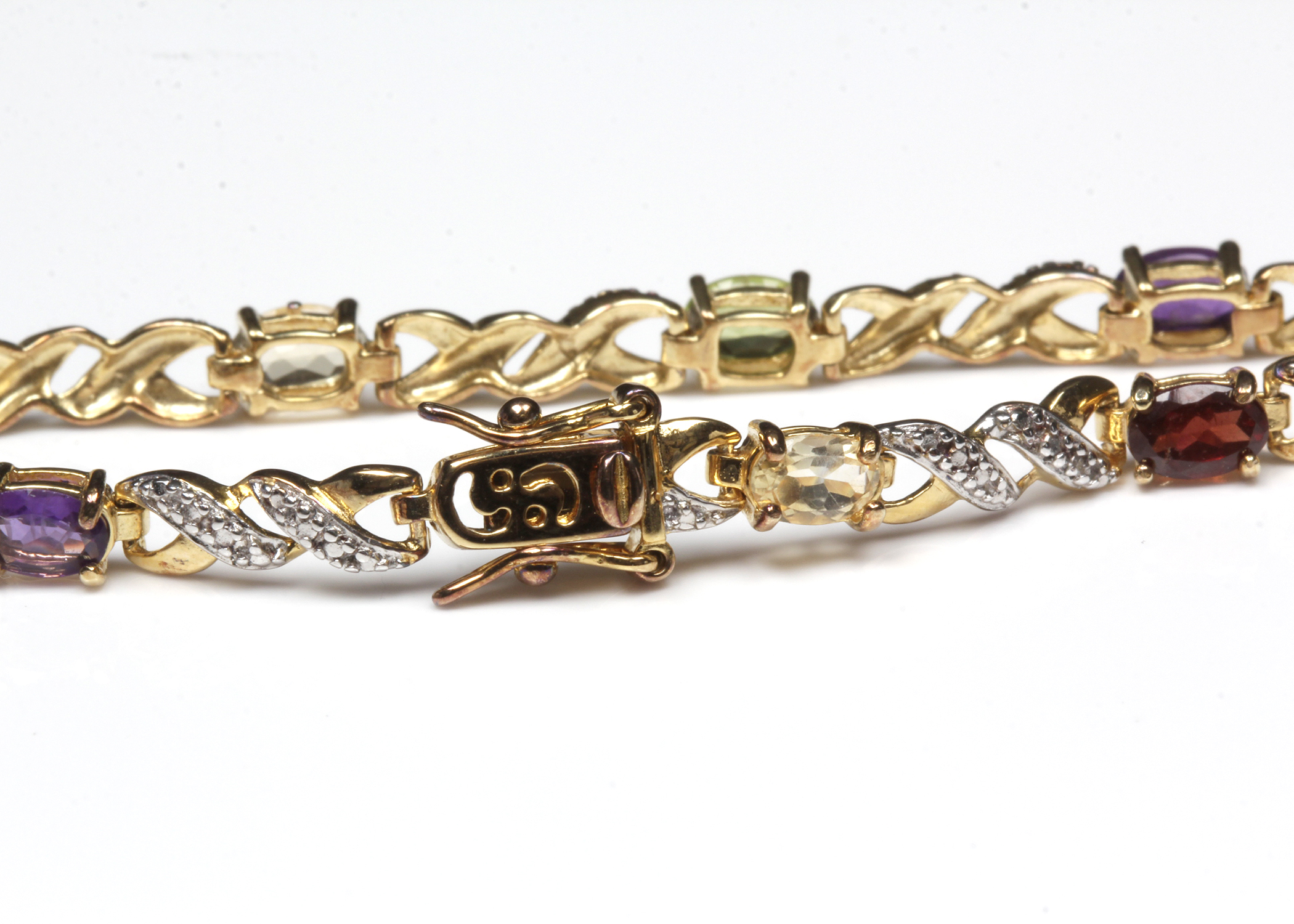 Gold Plated Sterling Silver Gemstone Bracelet
