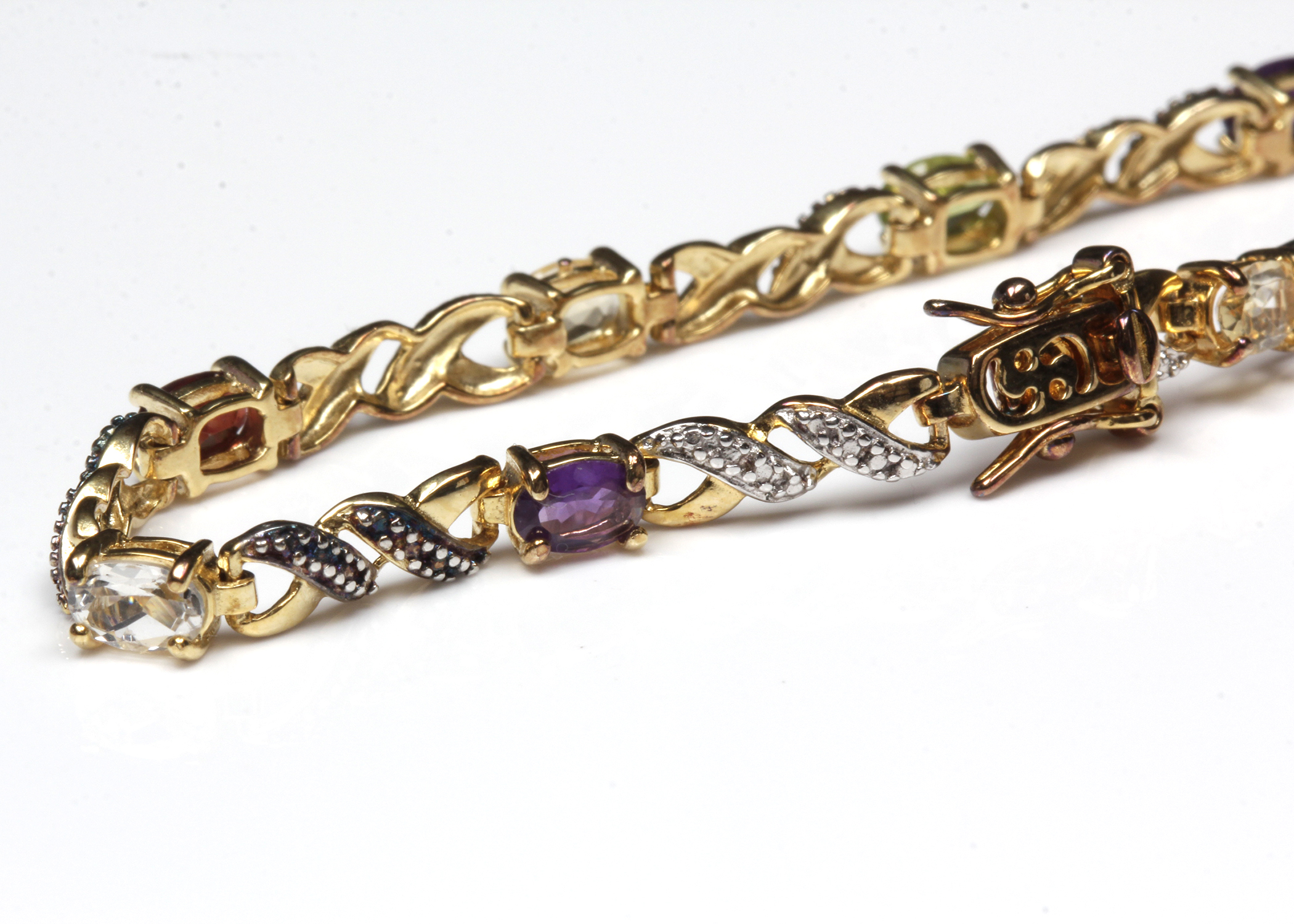Gold Plated Sterling Silver Gemstone Bracelet