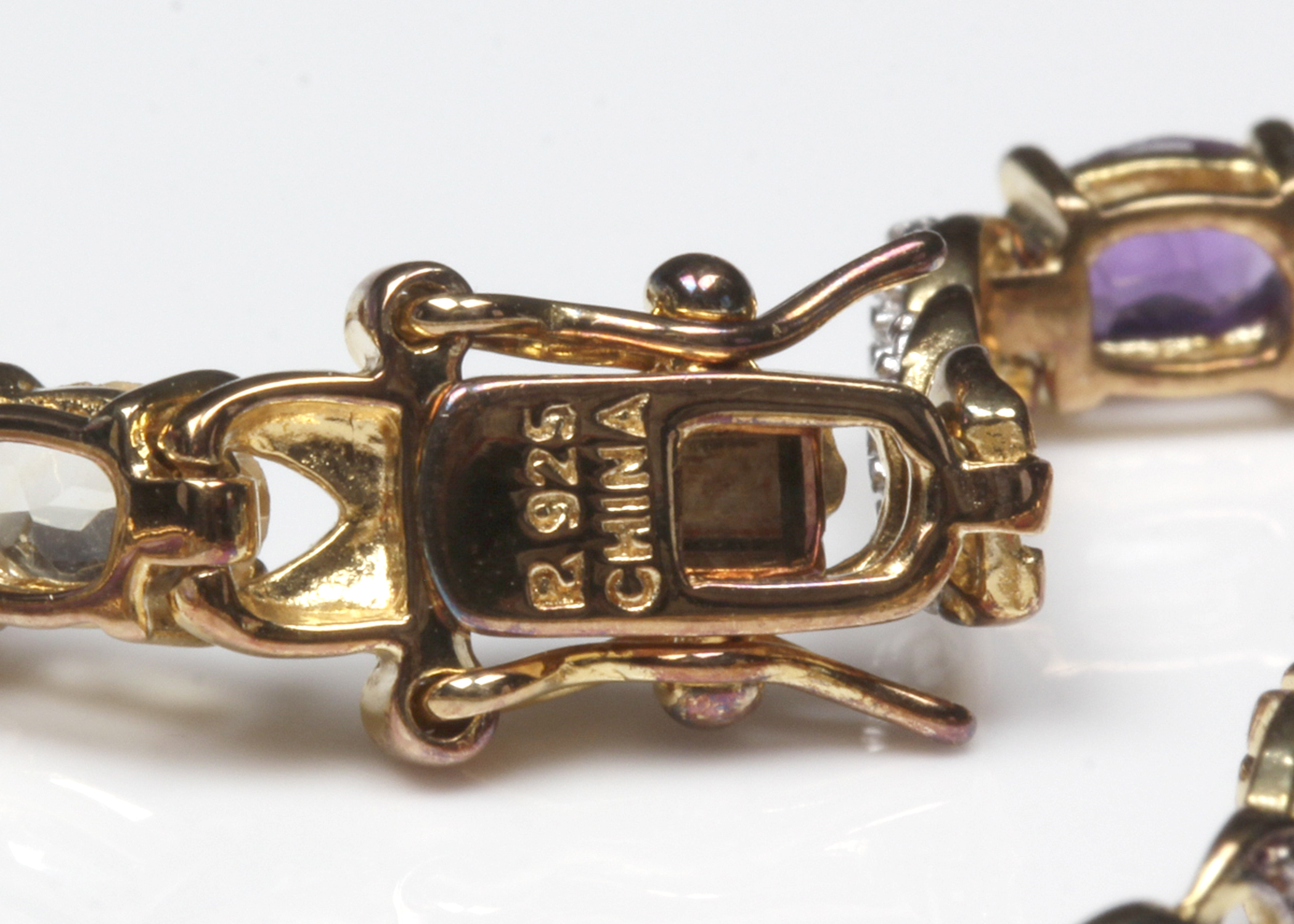 Gold Plated Sterling Silver Gemstone Bracelet