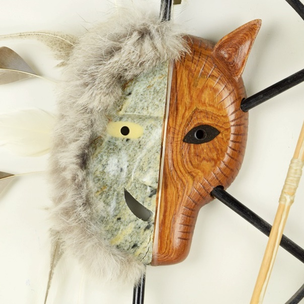 Contemporary Inuit Wall Plaque in Mixed Medium