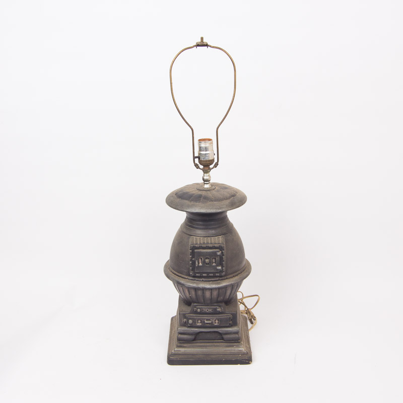 Vintage Cast Iron Stove Lamp